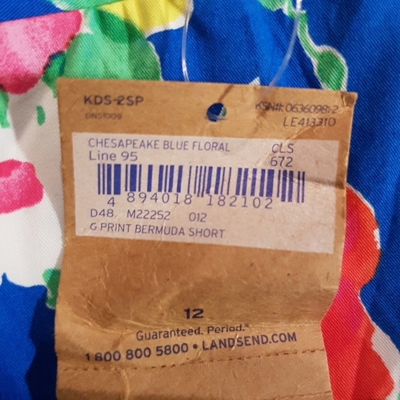 Lands' End girls size 12 flowered shorts - Picture 4 of 6